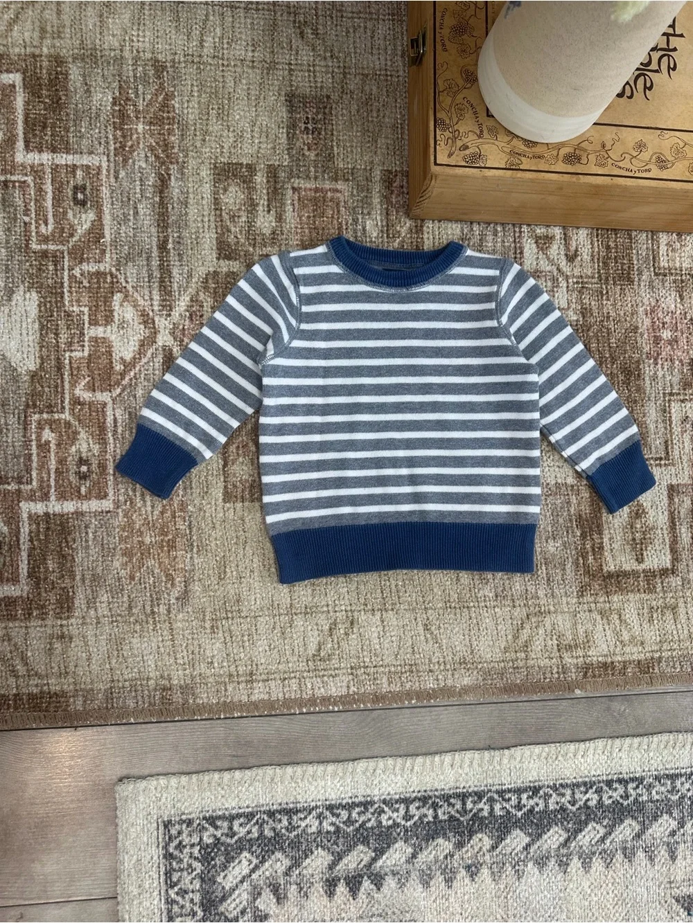Baby Gap Toddler Boy Knit Sweater 12-18 Months Striped Crewneck Cotton